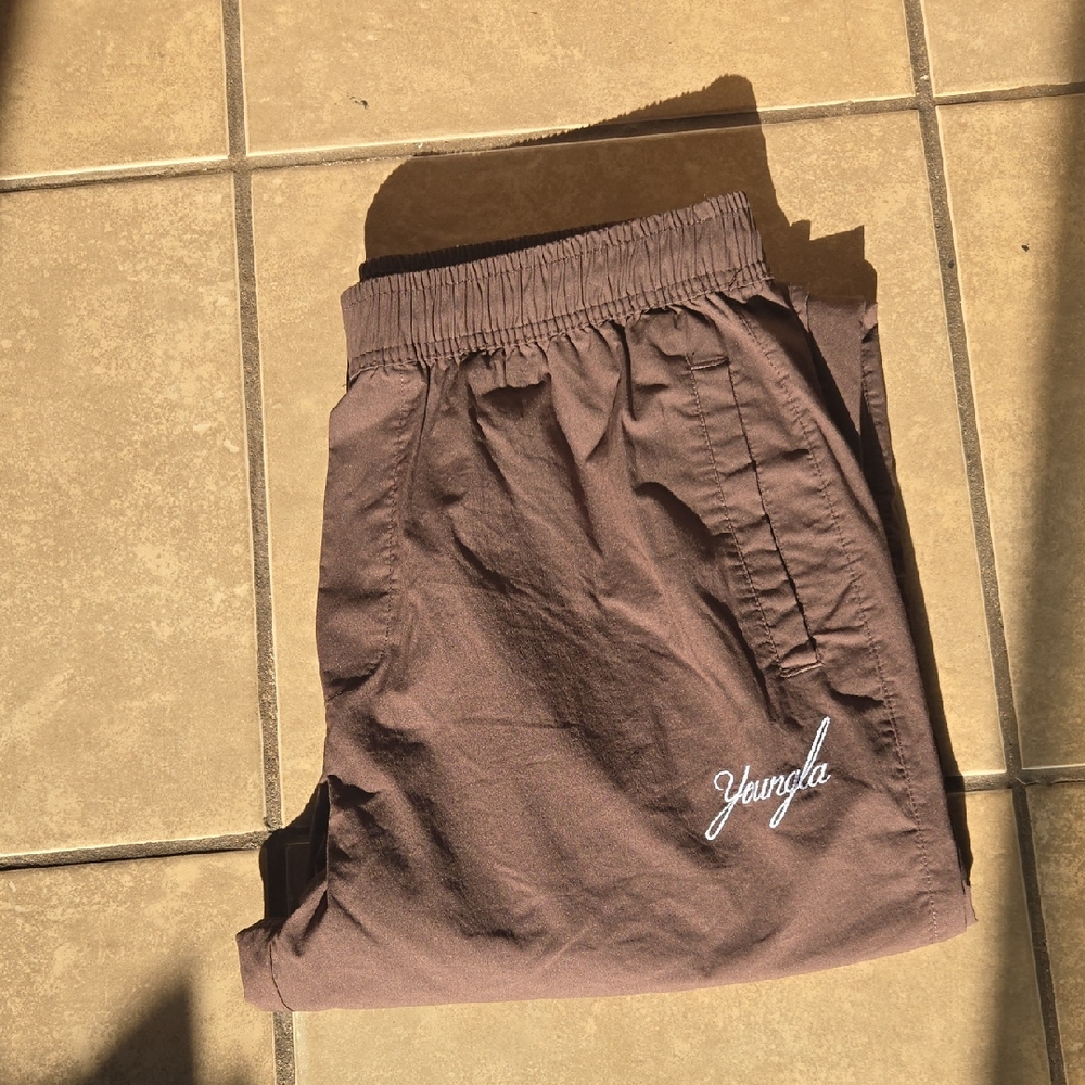 YoungLA Brown Athletic Sweatpants With Tapered Leg Size large Let Me Know